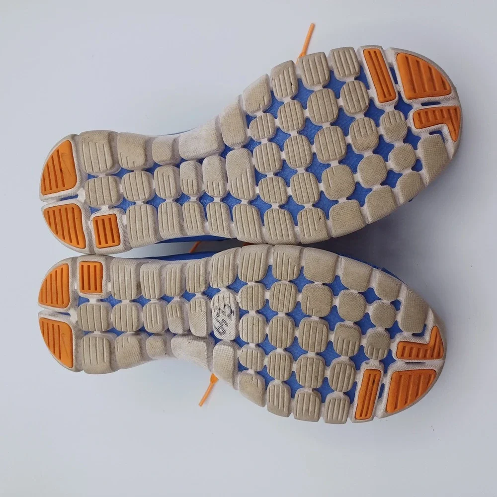Nike Free 5.0 Running Shoes Womens 8 Blue Orange‎ Excellent Lightweight Mesh